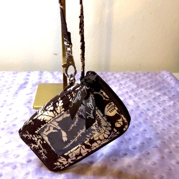 Vera Bradley Wristlet / Cell Phone case & Mini Wallet brown & white NWOT - Picture 6 of 6